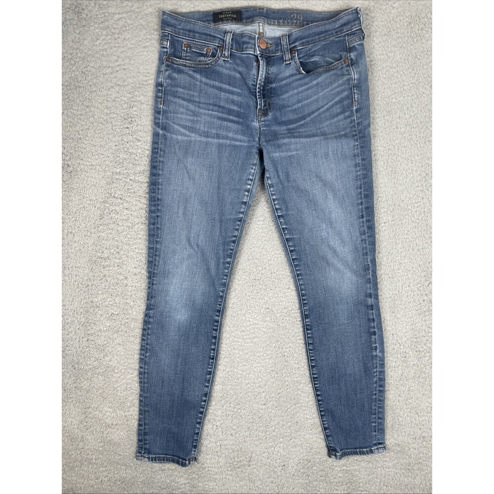 J. Crew Toothpick Skinny Jeans Womens Size 29 Blue Denim 28"